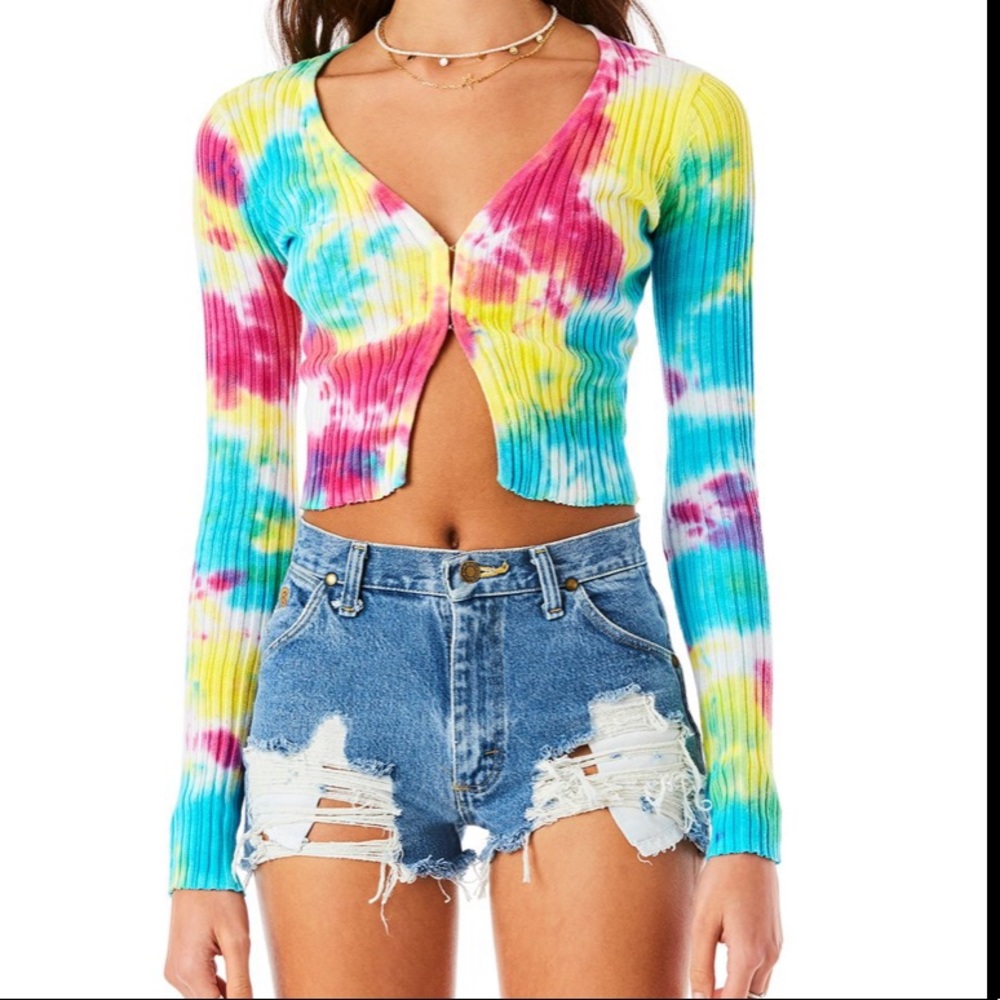 LF Stores Millau Tie Dye Ribbed Cardigan